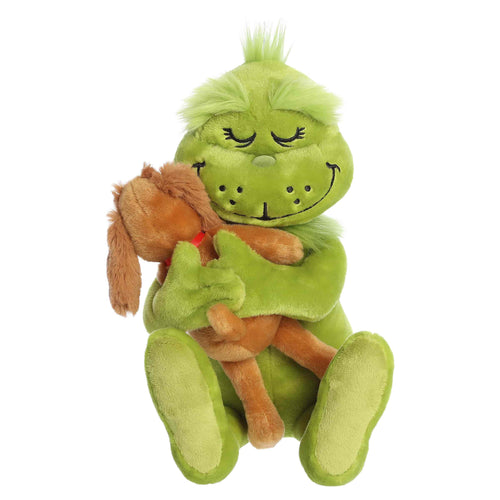 12" Plush Grinch and Max Holiday Hugs