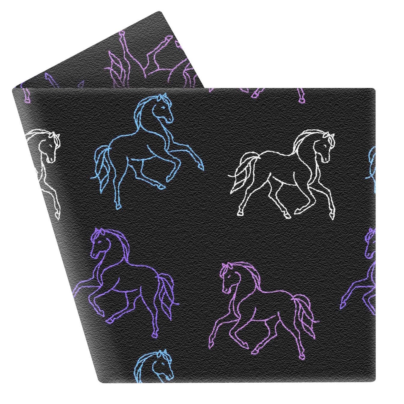 Neon Lights Horses Throw Blanket 60" x 72"