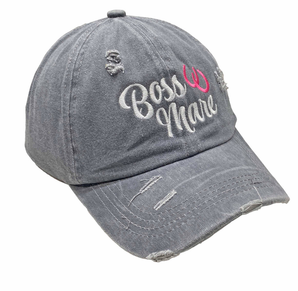 Boss Mare Ponytail High Bun Cap, Grey..