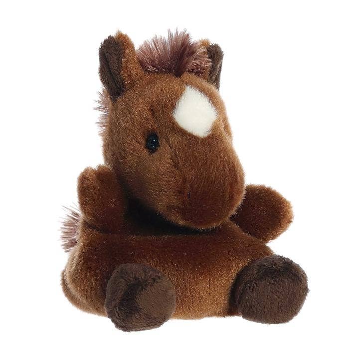 5" Plush Truffle Brown Horse Palm Pal