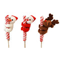 4" Plush Christmas Santa Snowman Reindeer On Pop