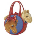 7" Plush Tan Pony in Pretty Pony with Bow Purse Carrier