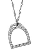 Sterling Silver CZ Stirrup Necklace