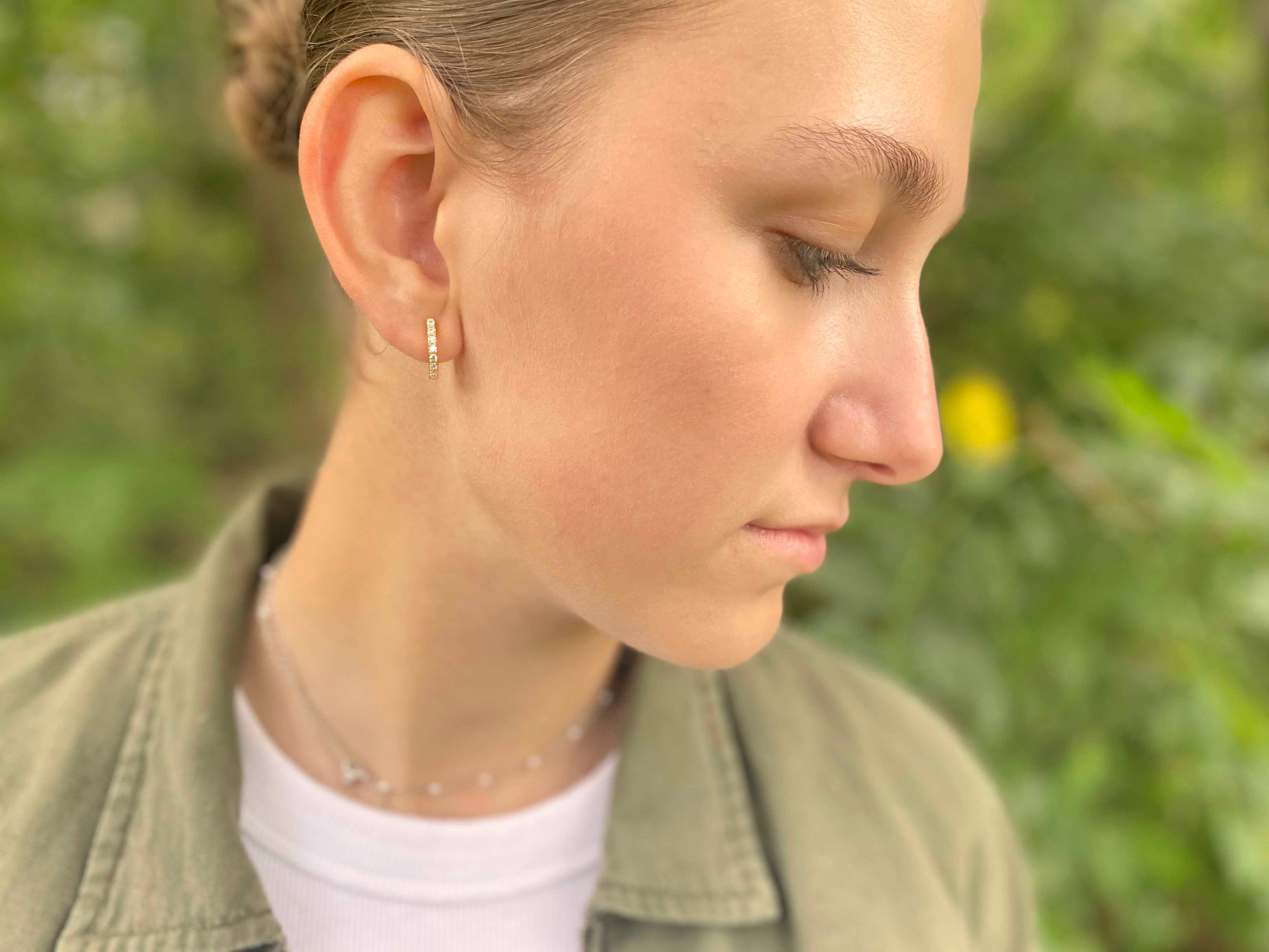 Horseshoe Hinge Earrings, Gold Plated