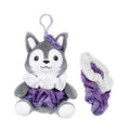 6" Scrunchie Huskie Wolf Dog with Clip