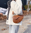 Saddle Purse Handbag, Brown