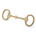 Small 18K Gold Plated Snaffle Bit Pin, Clear