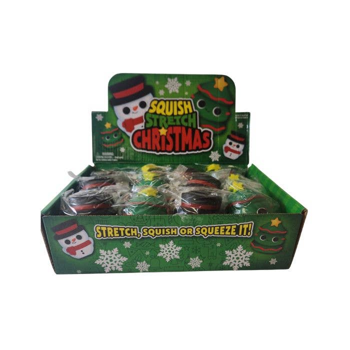 3" Christmas Squish Stretch Cream Filled Sensory Toys, Display of 12