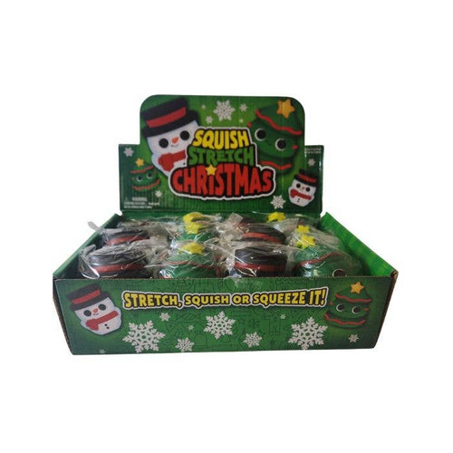 3" Christmas Squish Stretch Cream Filled Sensory Toys, Display of 12
