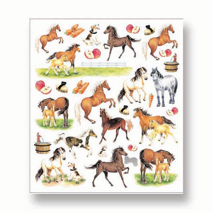 Horses & Apples Stickers, Order Multiples of 6