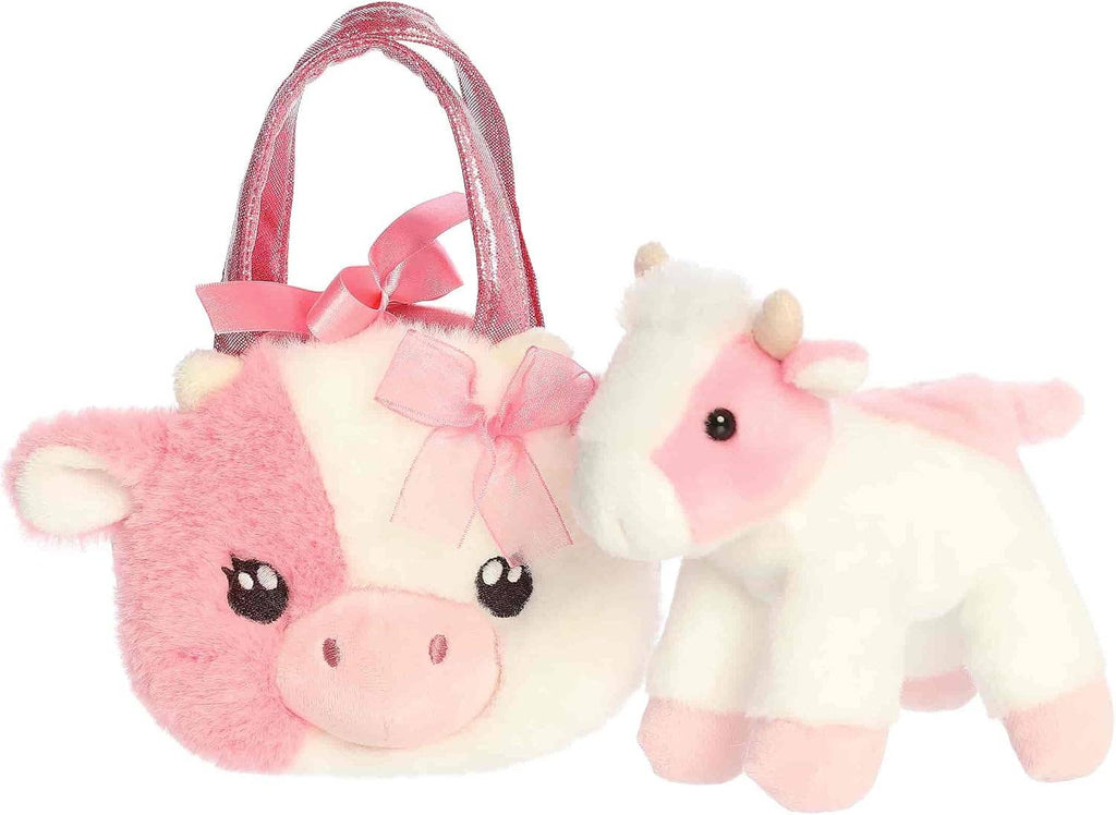 8" Plush Fuzzy Face Strawberry Cow Fancy Pals