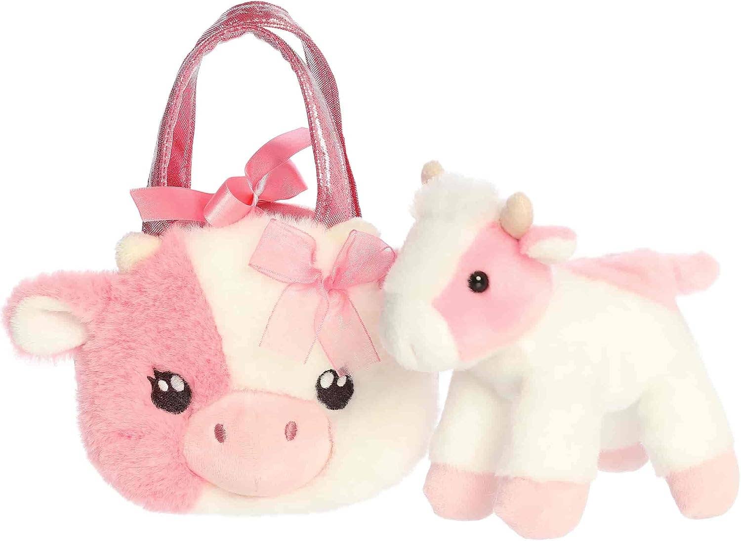 8" Plush Fuzzy Face Strawberry Cow Fancy Pals