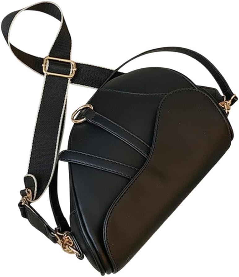Saddle Purse Handbag, Black