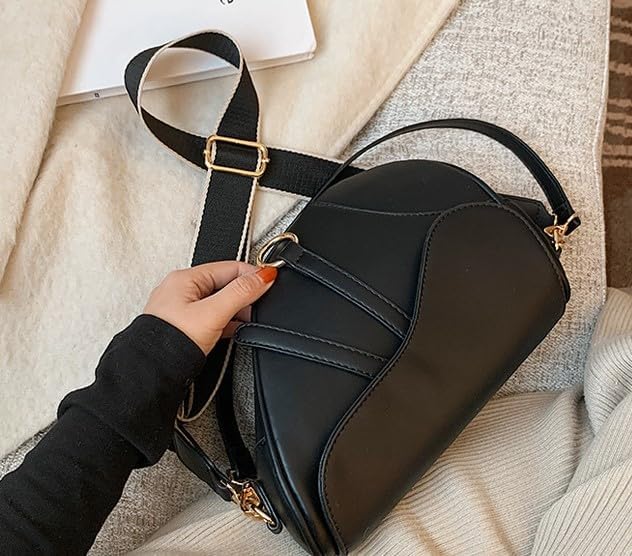 Saddle Purse Handbag, Black