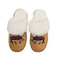 Grey Horse Faux Fur Suede Slippers