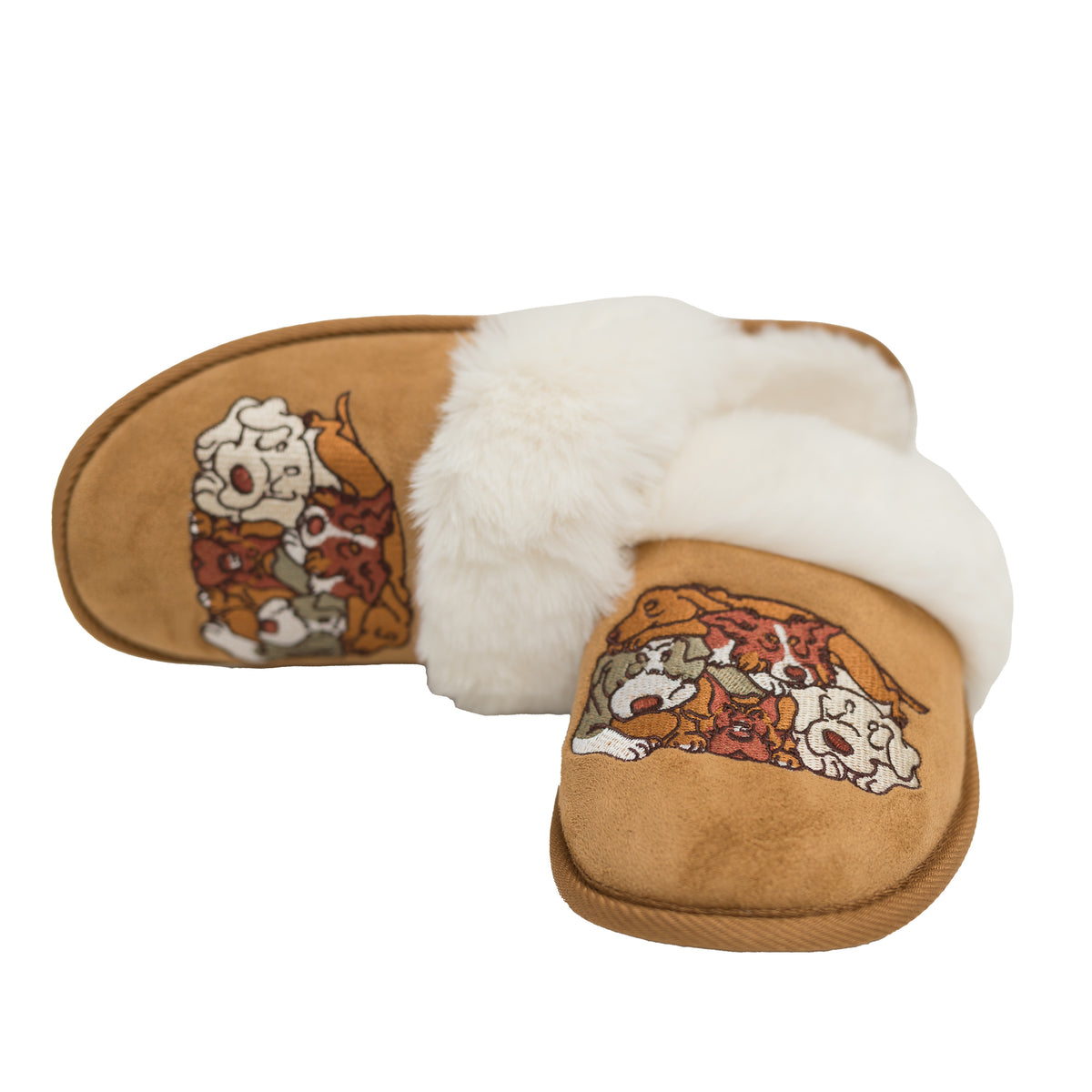 Cuddle Puddle Dog Faux Fur Suede Slippers