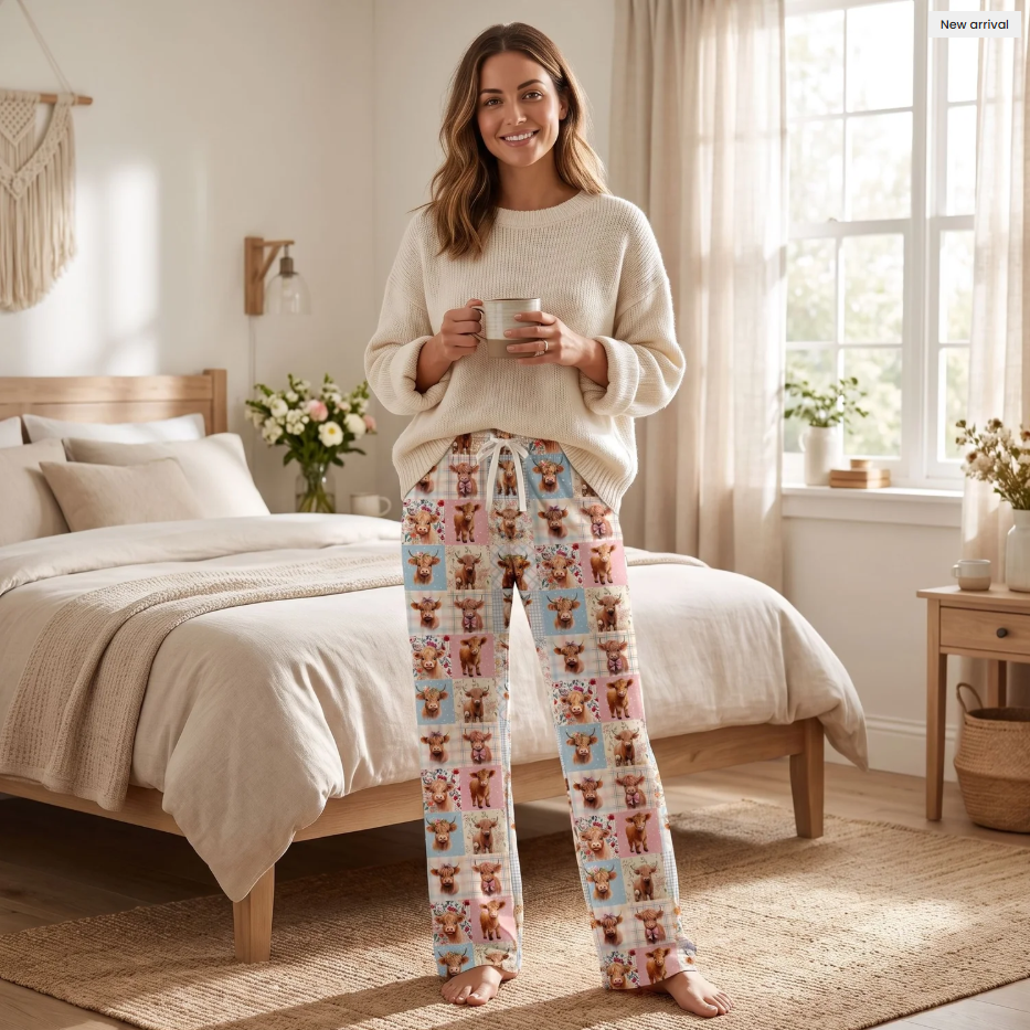 Highland Cow Quilt Lounge Pants