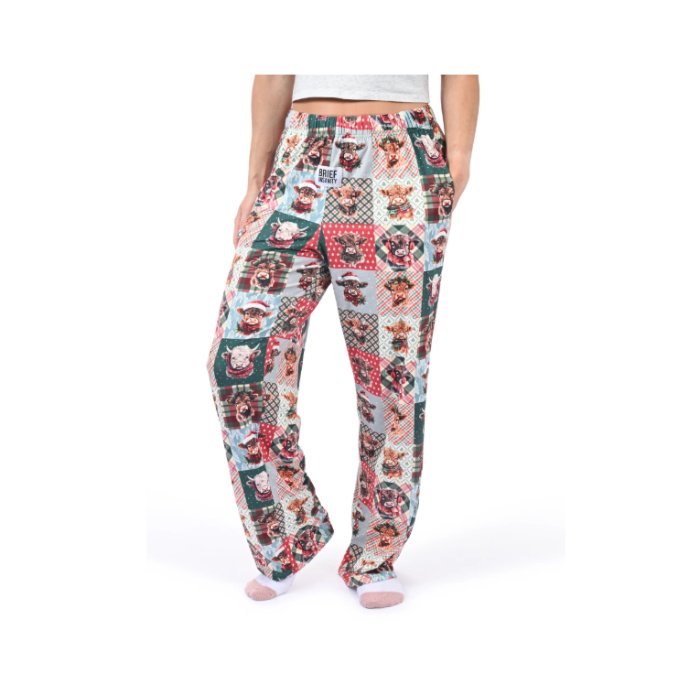 Christmas Highland Cow Quilt Lounge Pants