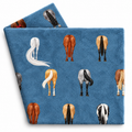 Blue Horse Tails Throw Blanket 60" x 72"
