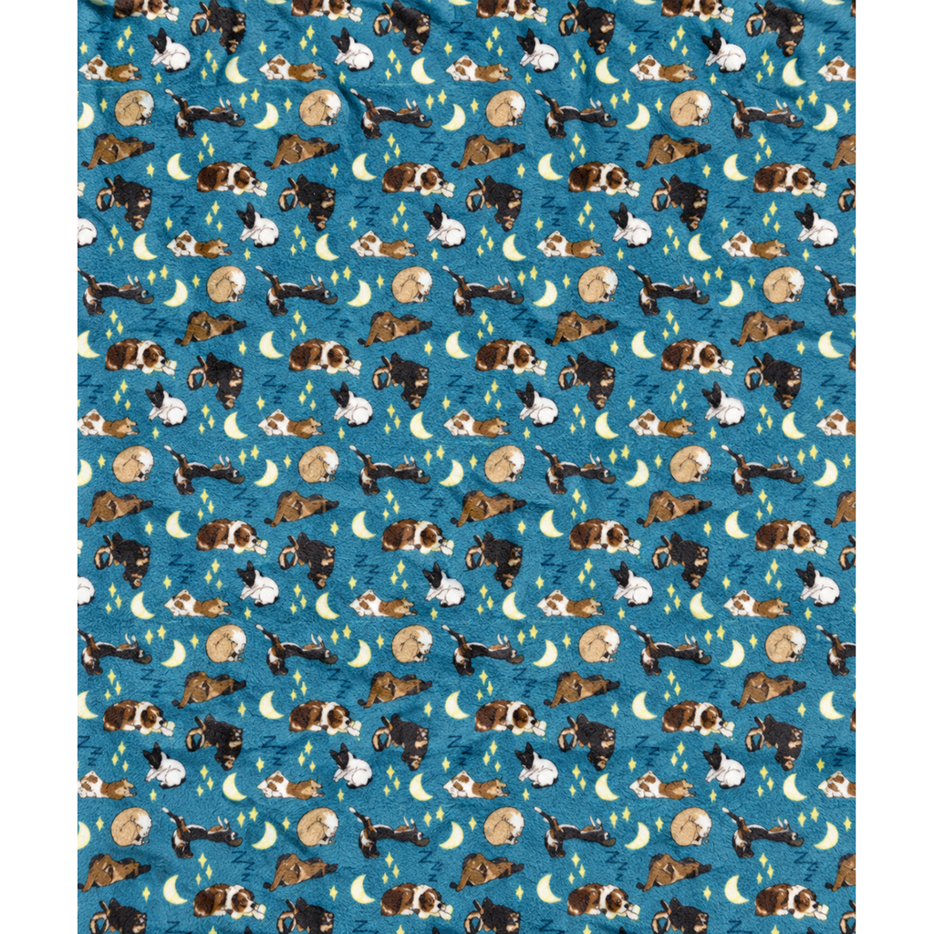 Sleeping Dogs Throw Blanket 60" x 72", Teal