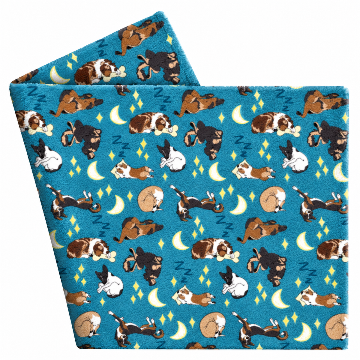 Sleeping Dogs Throw Blanket 60" x 72", Teal