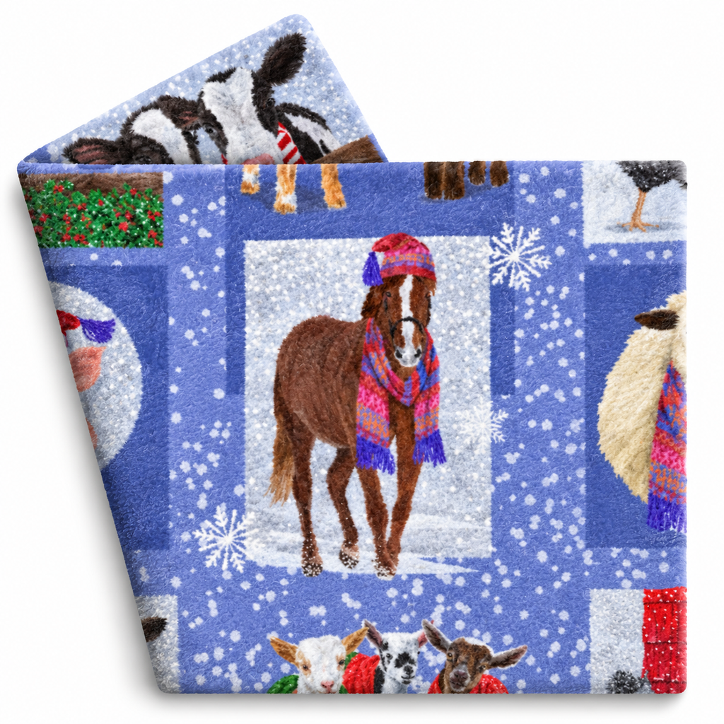 Snowy Farm Throw Blanket 60" x 72"