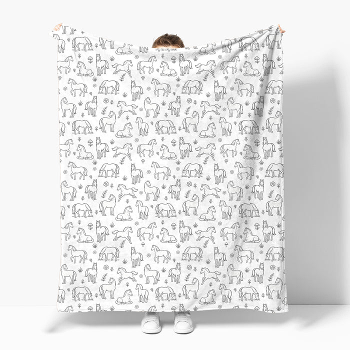 DIY Horse Throw Blanket 60" x 72" includes Fabric Markers