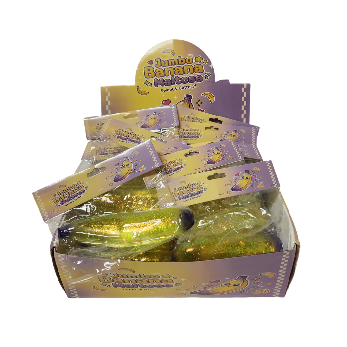 6.5" Jumbo Slow Rise Banana Squishy, Display of 24
