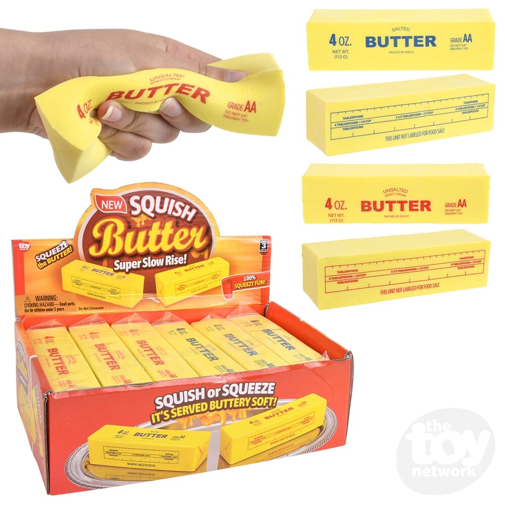 5.5" Squish Butter Sensory Toys, Display of 12