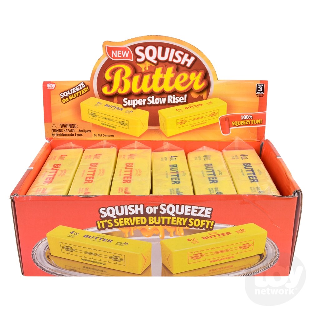 5.5" Squish Butter Sensory Toys, Display of 12