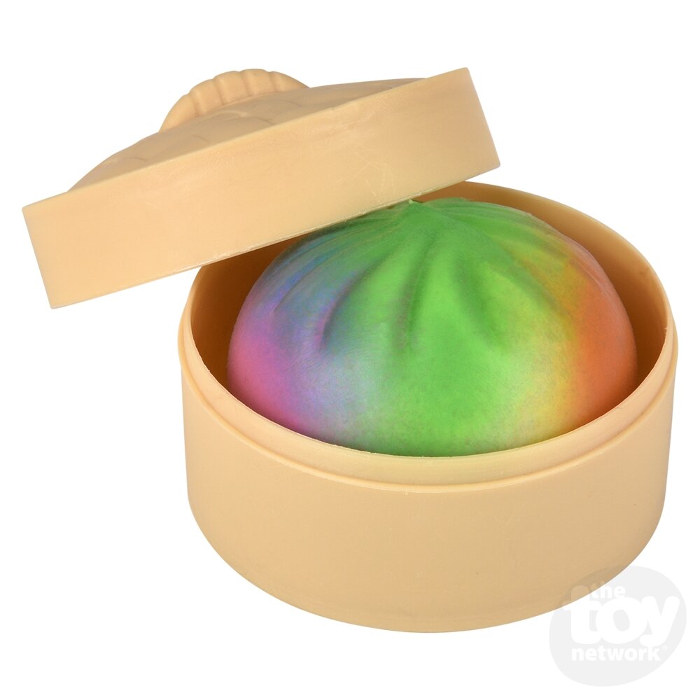 2" Squish and Stretch Surprise Rainbow Dumpling Sensory Toys, Display of 12