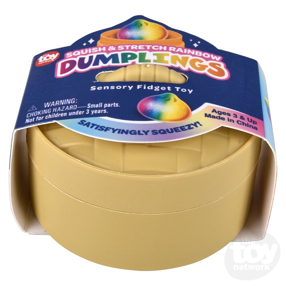 2" Squish and Stretch Surprise Rainbow Dumpling Sensory Toys, Display of 12