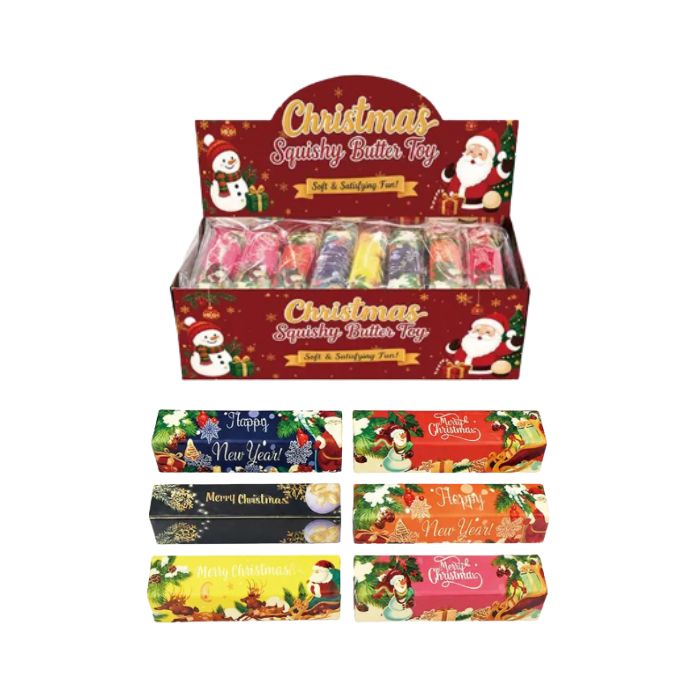 5.5" Christmas Butter Squishy, Display of 12