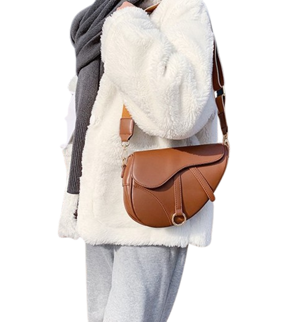 Saddle Purse Handbag, Brown