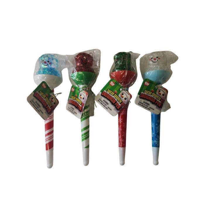 6.5" Christmas Sugar Squeeze Sensory Snowman Pens, Display of 12