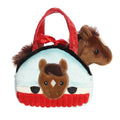 7" Brown Pony in Peek-A-Boo in Sparkle Purse Carrier