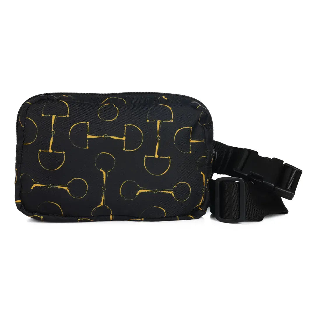 Vintage Snaffle Bit Crossbody Waist Bag, Black