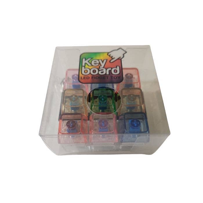 2.25" Key Board LED Fidget Stress Relief Keychain Toy Fidget, Display of 24