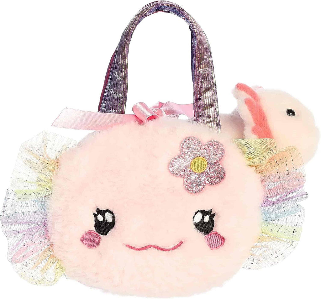 8" Plush Fuzzy Face Rainbow Axolotl Fancy Pals
