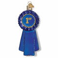 Ornament - Glass Blue Ribbon, 4.25"