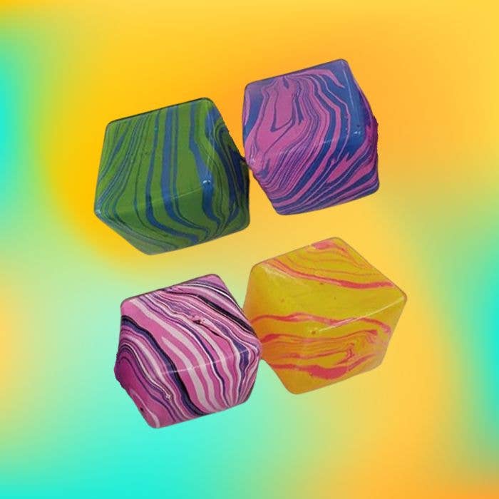 2.4" Squishy Slow Rise Marble Swirl Cube Sensory Squeeze Stress Relief Toy Fidget, Display of 12