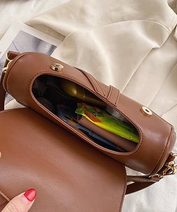 Saddle Purse Handbag, Brown