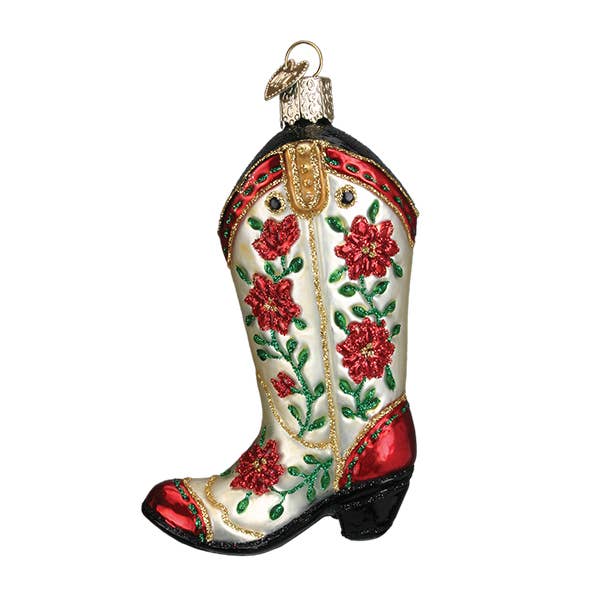 Ornament - Cowgirl Christmas Boot, 4"