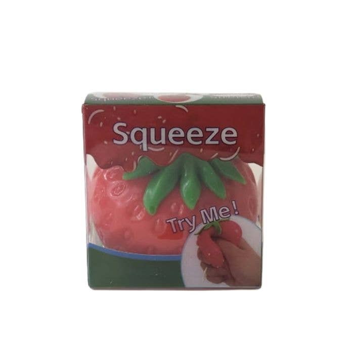 4.25" Squishy Strawberry Sensory Squeeze Stress Relief Toy Fidget, Display of 12