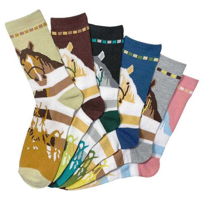 At the Fence Crew Socks, 6-pack, Ladies shoe size 5-10