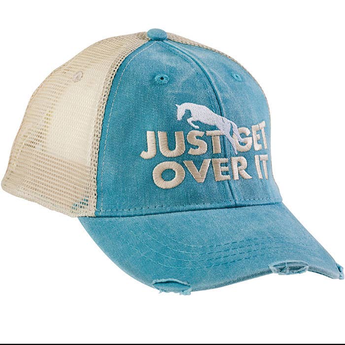 Just Get Over It Mesh Back Cap, Teal/Tan..