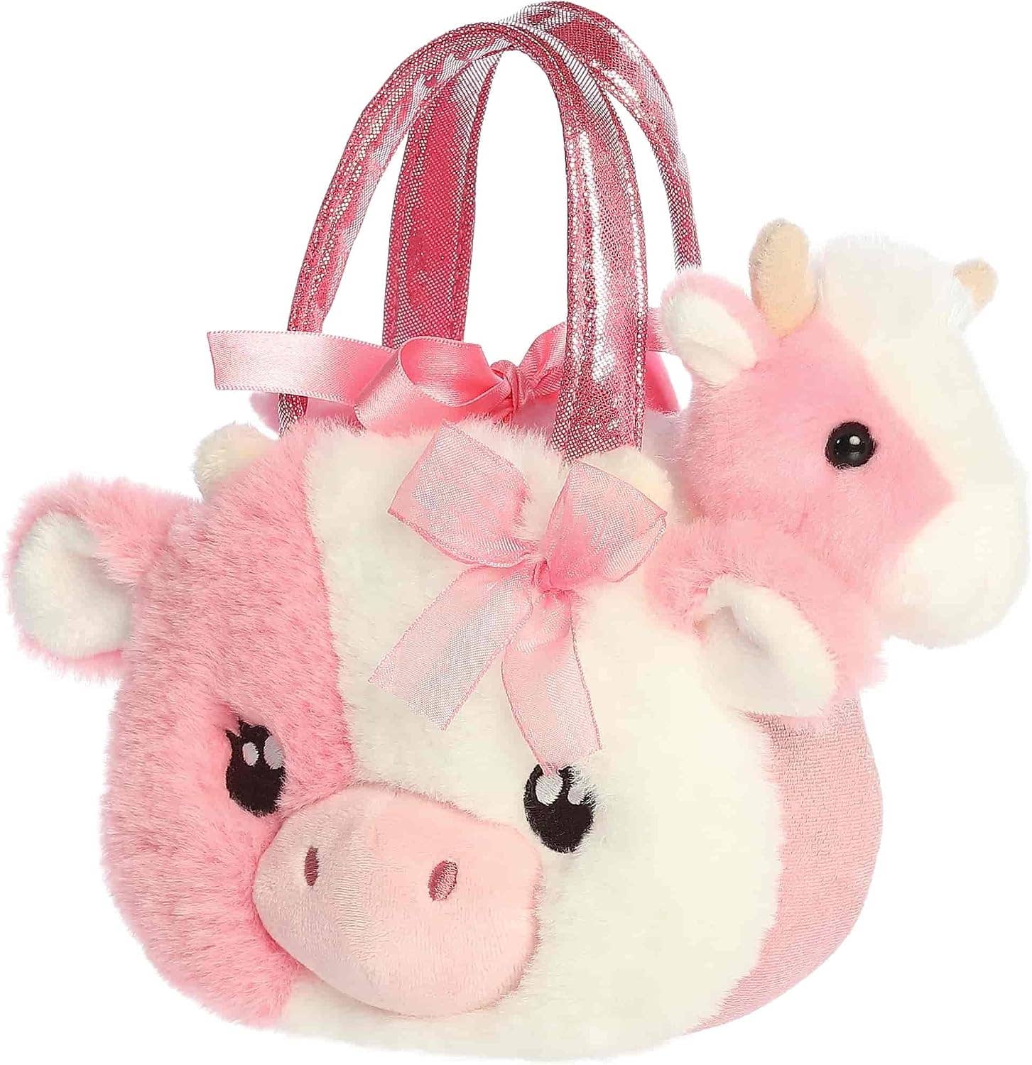 8" Plush Fuzzy Face Strawberry Cow Fancy Pals