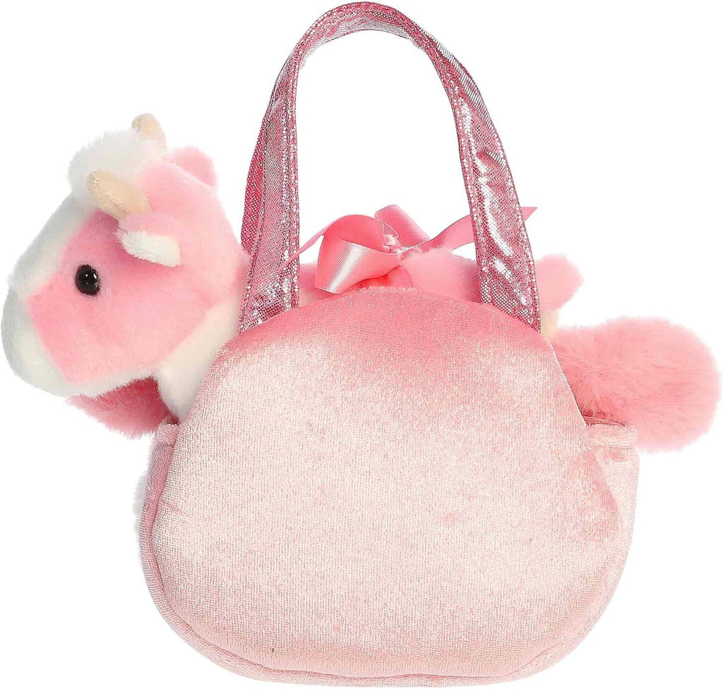 8" Plush Fuzzy Face Strawberry Cow Fancy Pals