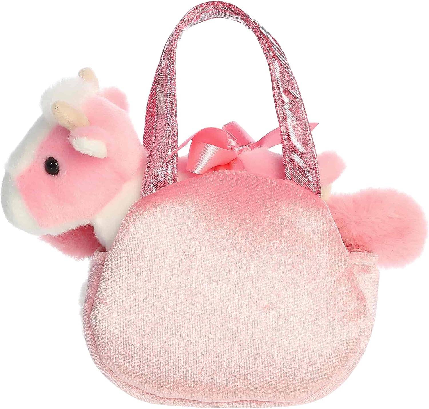 8" Plush Fuzzy Face Strawberry Cow Fancy Pals