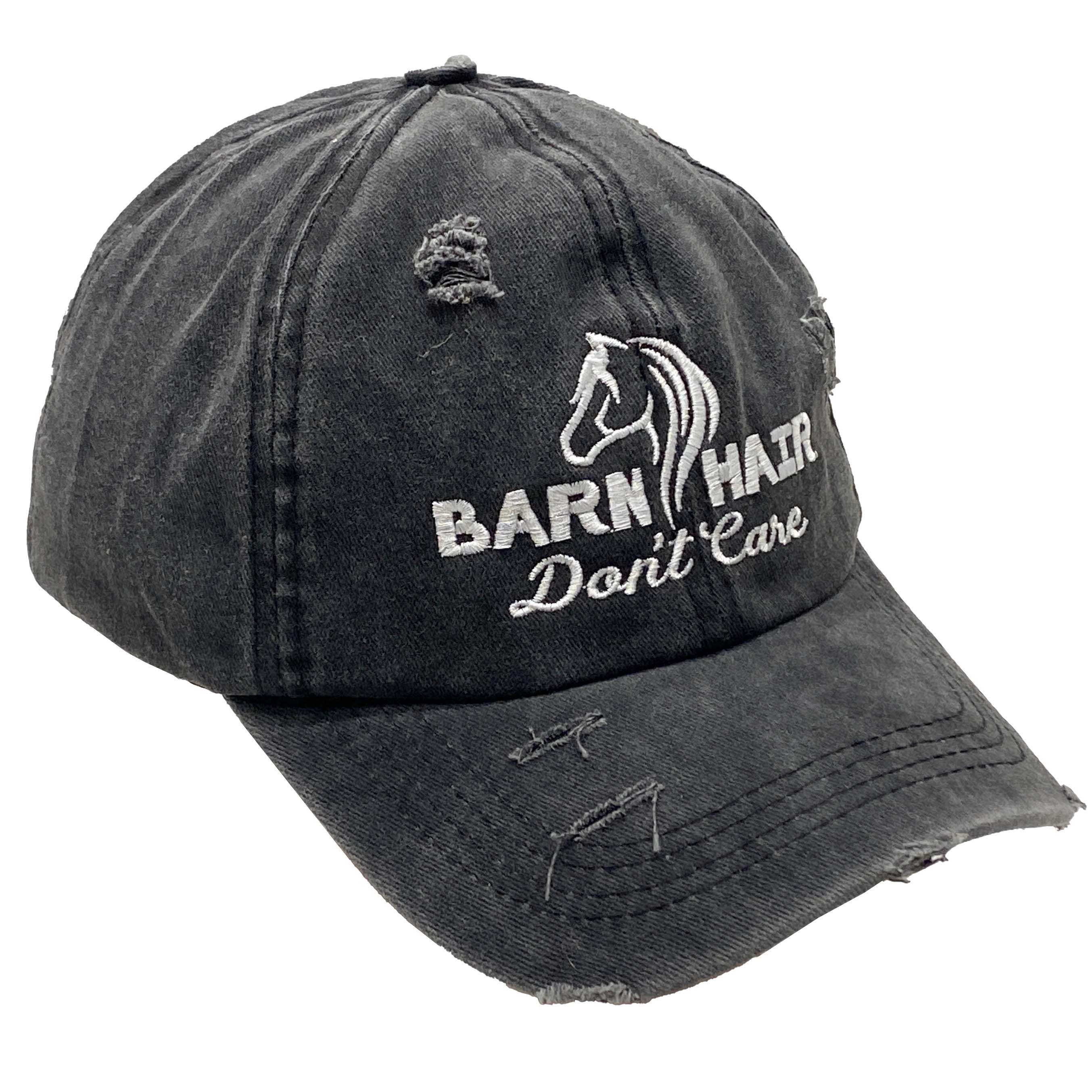 Barn Hair Don't Care Ponytail High Bun Cap, Black